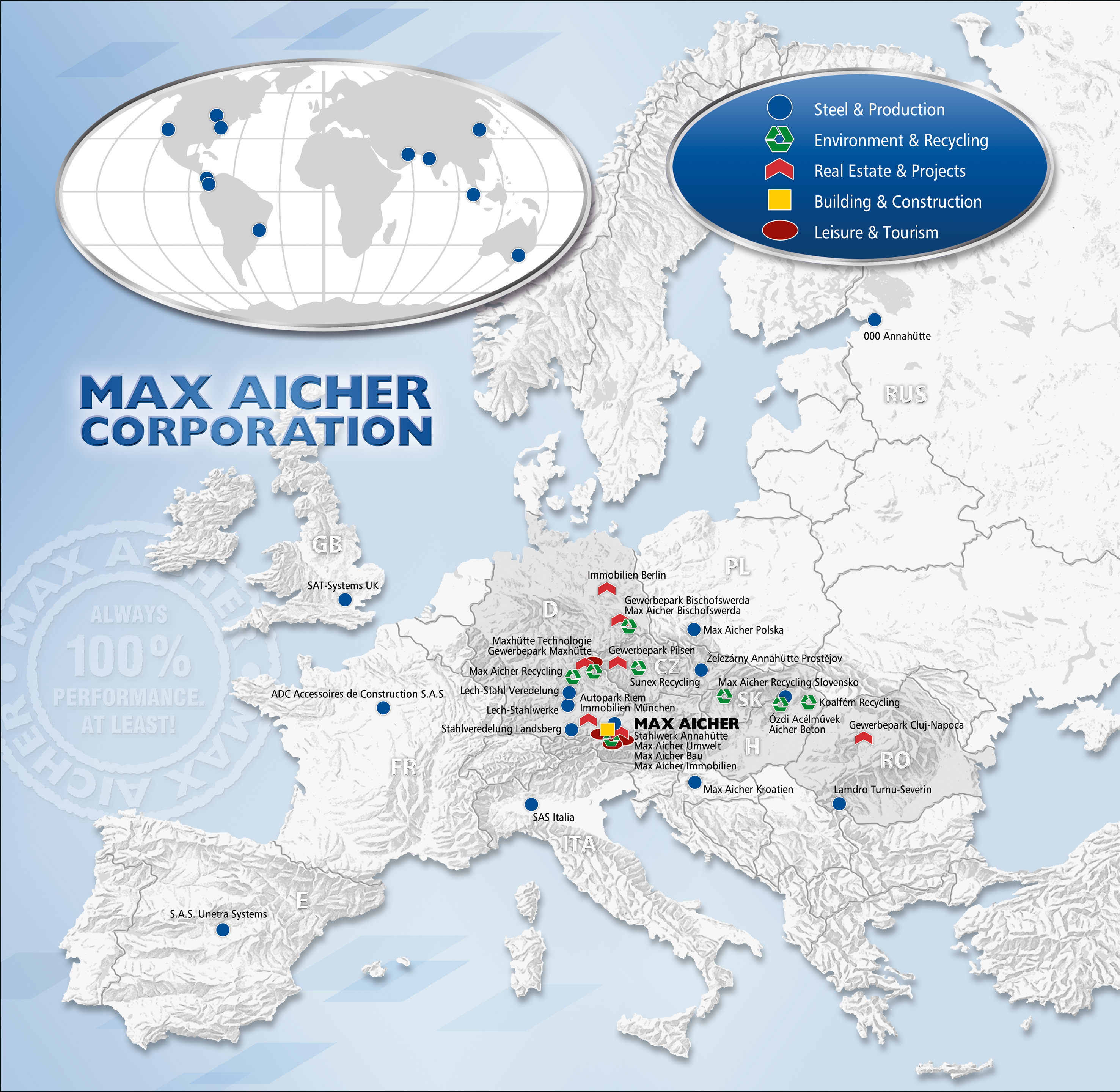 Max Aicher Group Map Europe